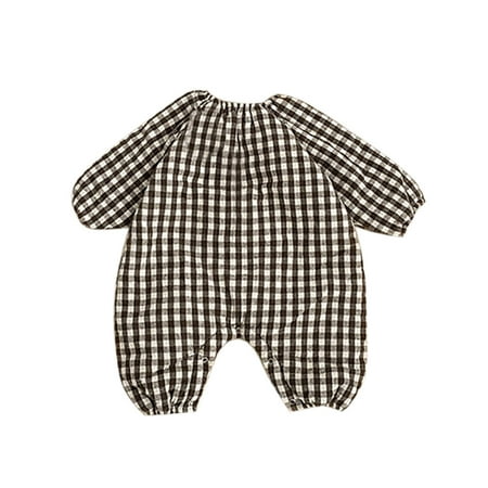 

nsendm Penguin Baby Clothes Baby Girls Winter Warm Thick Plaid Cotton Long Sleeve Padded Toddler Boys Black 12-18 Months