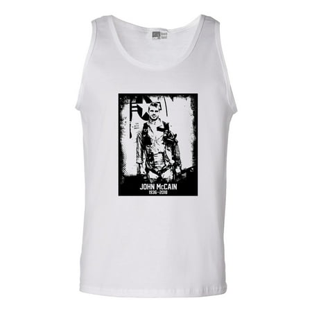 - John McCain Senator USA Flag RIP 1936-2018 Hero Black DT Adult Tank Top