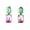 Clear Colorful, variant on Vintage Dainty Clear Bead Jewelry Quartz Rainbow Square Drop Stud Earrings Gift