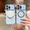 thumbnail image 5 of Zonrw Para Iphone 12 Pro Funda Magnética Para Mujeres Y Niñas, Suave Y Lindo Marco De Onda, Forma Rizada, Corazón De Amor, Carcasa De Teléfono Con Revestimiento De Lujo, Compatible Con Magsafe A Prueb, 5 of 5