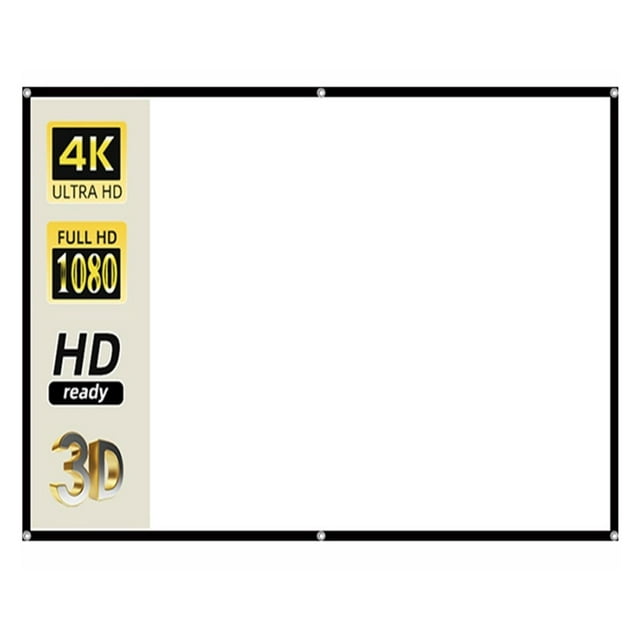 Projector Screen Soft High Density White Anti-Crease 100 Inch 16:9 Portable Foldable Double Sided Screen Outdoor Movie ,Wrinkle-Free