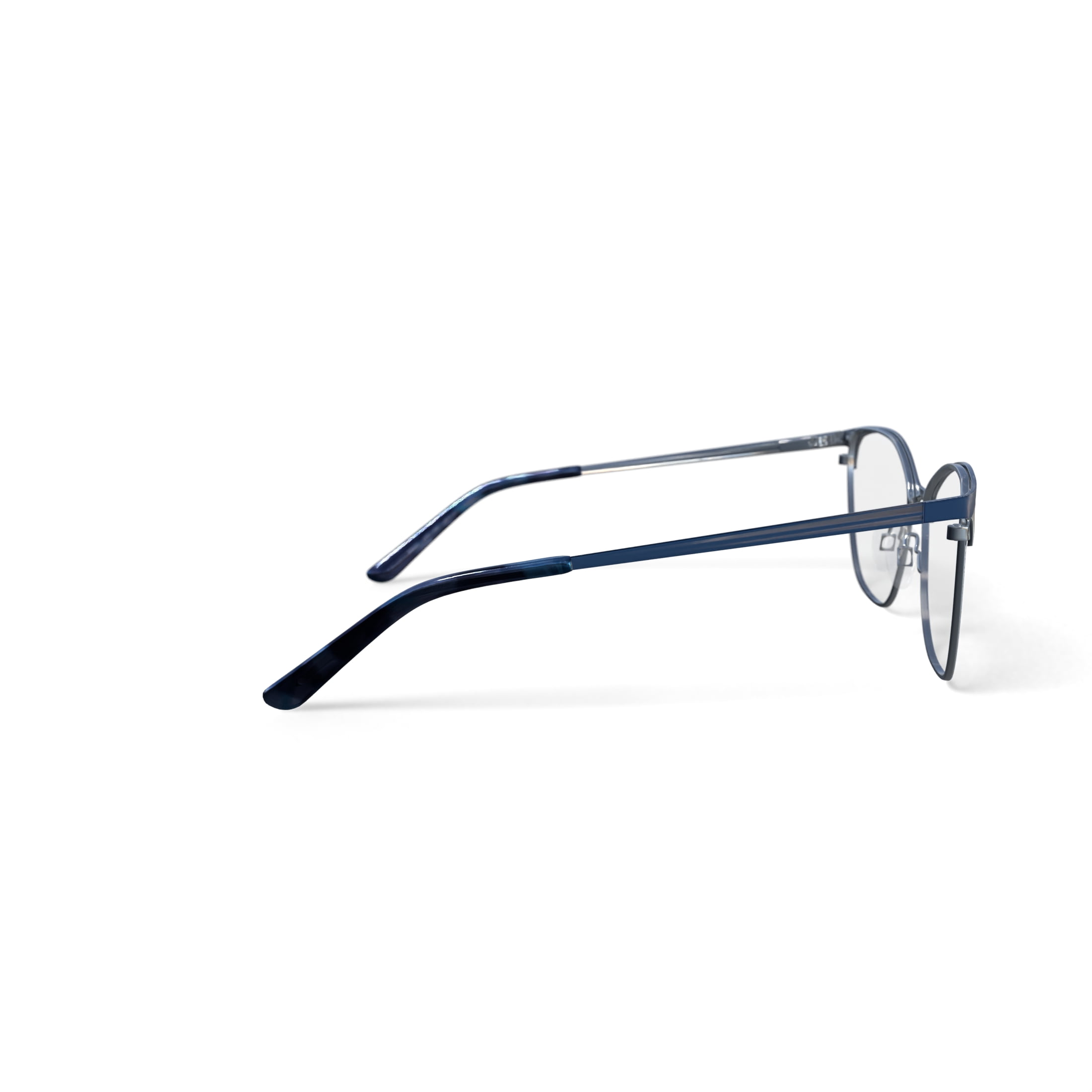 Bio Eyes Women's Chloe Square Prescription Eyeglasses with Case, Blue/Silver
