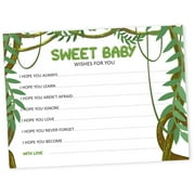 Inkdotpot Wishes For Baby Cards For Baby Shower - Boy, Girl Baby Shower Party Collection, Jungle Theme, Wishes For The Baby Cards, Activities Party Supplies - Pack Of 50