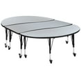 thumbnail image 2 of Emma + Oliver 3PC Mobile 86" Oval Wave Collaborative Grey Kids Adjustable Activity Table Set, 2 of 14