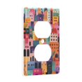 thumbnail image 2 of Yayeee Duplex Wall Plate 1-Gang 4.5"x2.7" Home Receptacle Light Switch Decorative Outlet Cover, Art Buildings, 2 of 7