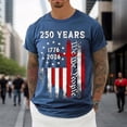thumbnail image 4 of 250th Anniversary Shirt Men Commemorative American History Top Short Sleeve Shirts Graphic Print T Shirts, 4 of 5