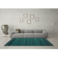thumbnail image 3 of Ahgly Company Machine Washable Indoor Rectangle Abstract Turquoise Blue Modern Area Rugs, 2' x 3', 3 of 4