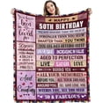 thumbnail image 1 of LHSHID Couverture de Lit Cadeau 50e Anniversaire pour Femmes 60x80 Po, 1 of 7