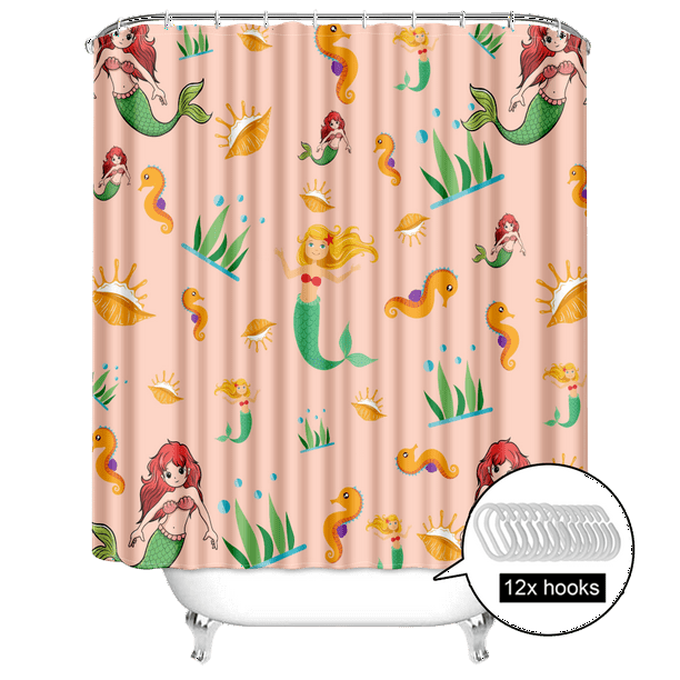 The Little Mermaid Shower Curtain Modern Polyester Hotel Style Fabric