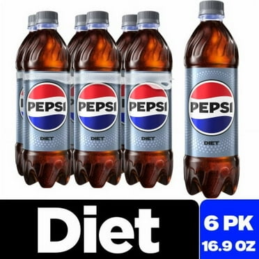 Pack of 2 - Diet Pepsi Cola Soda Bottles 6 pk / 16.9 fl oz