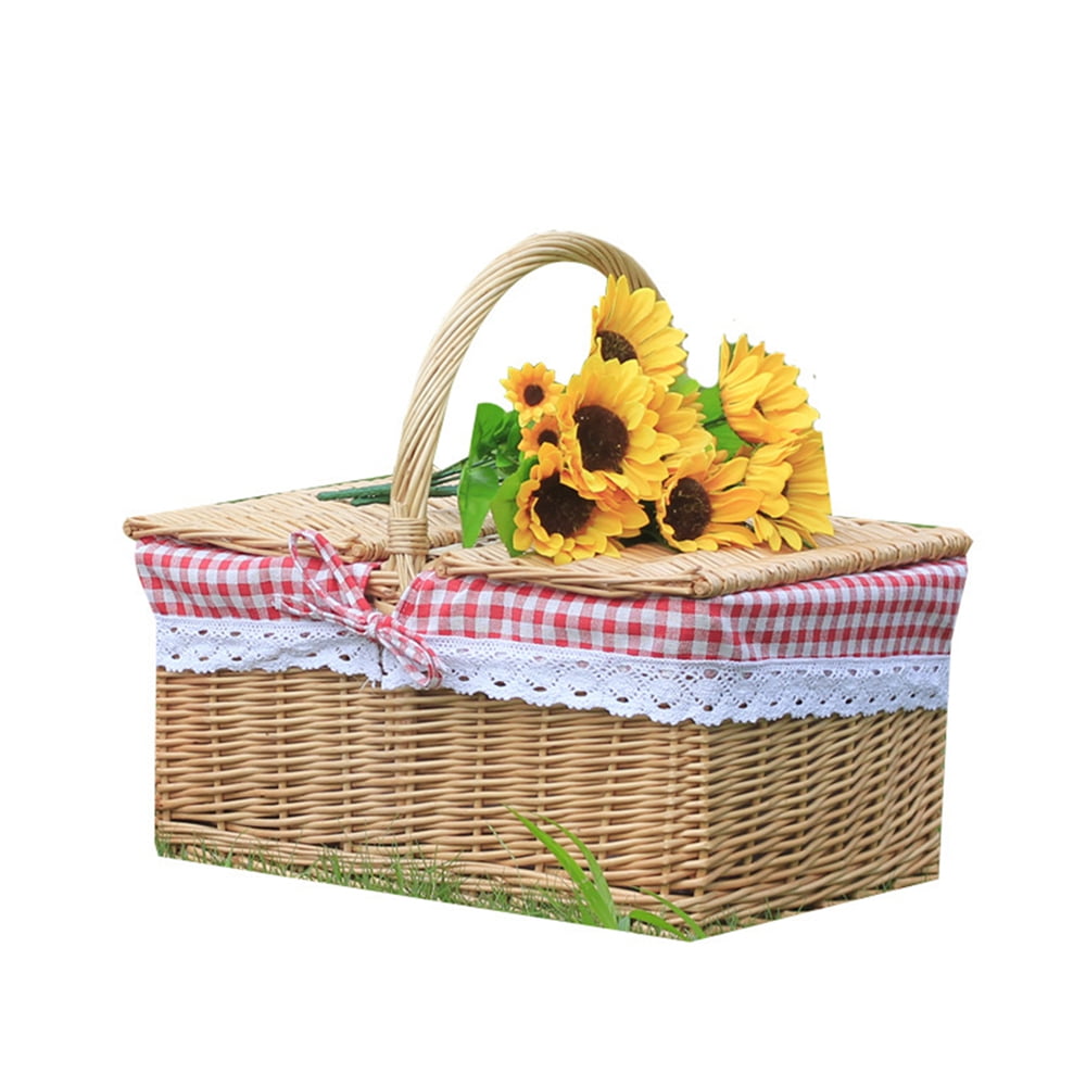 2 X Small Wicker Shopping Picnic Basket or Childs Fancy Dress Costume Accessory 