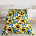 thumbnail image 2 of Manfei Chic Blue Butterflies Queen Comforter Set,Countryside Sunflower Bedding Sets,Rustic Plant Bedding Comforter Set For Girl,Super Cozy Room Decor,3-Piece, 2 of 8