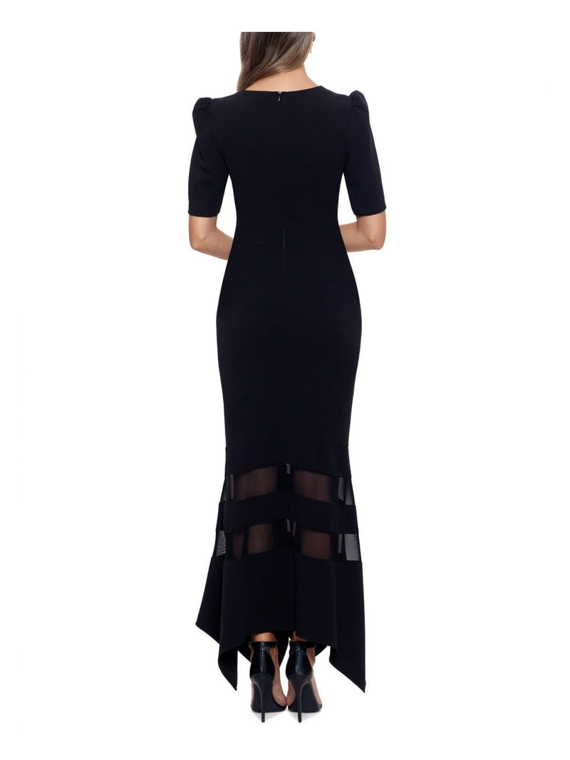 xscape deep v neck skater dress Xscape Petite Embellished V-Neck Fit & Flare Gown Navy Size 6P