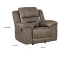 thumbnail image 5 of Henry 46 Inch Rocker Manual Recliner Chair- Brown Microfiber- Solid Wood, 5 of 6