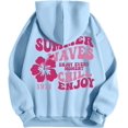 thumbnail image 4 of Pink Graphic Hoodie For Women 2024 Cute Preppy Sweatshirt Long Sleeve Drawstring Pullover Tops With Pockets, 4 of 5