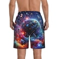thumbnail image 3 of Yiaed Outer Space Floating Numbers And Letters Print Men's Swim Trunks with Lining Quick Dry Sports Shorts Beach Shorts Boardshorts-3X-Large, 3 of 5