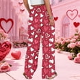 thumbnail image 6 of LWavelet Soft Fabric Heart Pattern Wide Leg Pants Women Valentine's Day Daily Wear Red M, 6 of 6