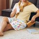 thumbnail image 5 of Balery Cute Owl Pantalones cortos de pijama de punto de algodón para hombre con cinturilla y bolsillos-Large, 5 of 6