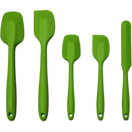 

Rubber Spatulas of 5 Silicone Heat Resistant Cooking Utensils Set for Nonstick Cookware Kitchen Baking Decorating Supplies Frosting Spatula Set for Cake Turntable Bread Bench Scraper