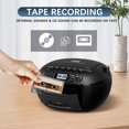 thumbnail image 2 of LC-dolida CD Player Boombox, Portable Cassette Player Combo with Bluetooth CD MP3 CD-R CD-R FA Radio AC/DC Powered with Remote Control, Stereo Sound for Home, Kids ,Outdoor, Gift(Black), 2 of 6