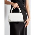 thumbnail image 2 of Women's White Ruched Handle Clutch Bag, Elegant Evening Purse for Wedding, Party, Prom and Formal Events, 2 of 7