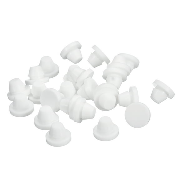 Unique Bargains 25pack Silicone Plugs, Rubber Round Snap in Locking Hole Plugs Waterproof Hole Plug for 8-8.5mm Hole, White