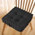 thumbnail image 3 of Edgergery Thicked Floor Pillow,Floor Pillow Seat Sofa Tatami Mat,Black Large Square Tufted Decorative Cushion,Faux Velvet Fabric Ultra Thick Fill for Bedroom Office School,15×15×3 Inch, 3 of 5