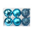 thumbnail image 4 of 6-Pack Christmas Tree Ornaments - 6" Plastic Hanging Decorations for Holiday Party, Home, Fireplace & Outdoor Decor - Festive Ball Ornaments for Xmas Tree, Wall & Shelf Decorating, 4 of 9