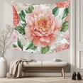 thumbnail image 5 of Pink Peony Blossom Tapestry for Bedroom Wall Hanging Tapestry, Spring Botanical Floral Watercolor Ceiling Backdrop Tapestries Poster Blanket Wall Decor for Teens Room Living Room Dorm 51" x 59", 5 of 8