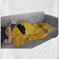 thumbnail image 6 of OK Boomer Soft Flannel Fleece Throw Blanket, Whimsical Cool with Sunglasses Meme Text Funny Fashion, Cozy Plush for Indoor and Outdoor Use, 70" x 90", Dark Grey Yellow and Orange, by Ambesonne, 6 of 6