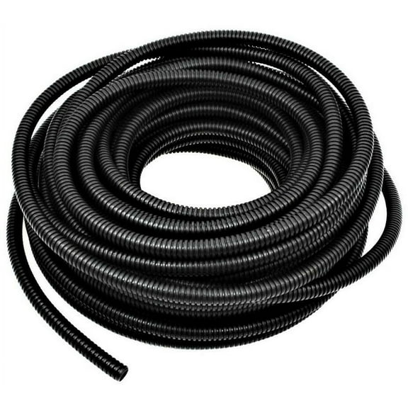 American Terminal 100FT Black 1/4" Split Loom Wire Conduit Corrugated Plastic Tubing Sleeve