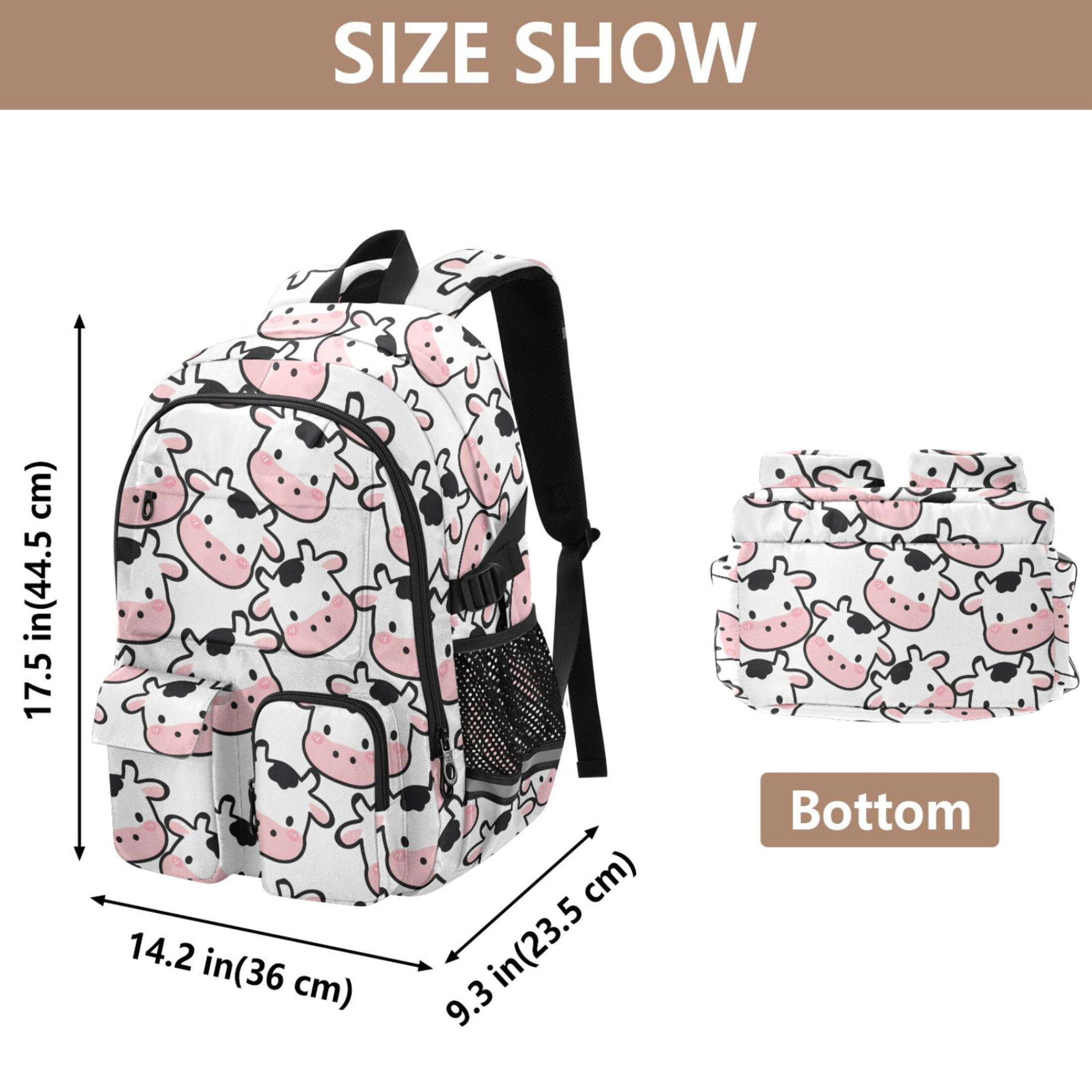ALAZA Cow Heart Print Student Backpack School Bookbag Large Laptop Daypack Travel Bag