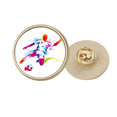 thumbnail image 1 of Football Athlètes Modèle Rond Métal Broche Broche d'Or Clip, 1 of 3