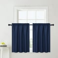thumbnail image 1 of GlowSol Kitchen Curtains 30"W x 30"L Farmhouse Waffle Cafe Curtain Blackout Half Window Curtain for Bathroom, Navy Blue, Set of 2, 1 of 7