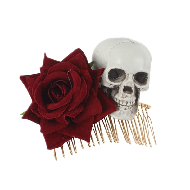 Pinzas para el cabello para mujeres, pinzas para peinar, pinzas para el cabello para niñas, fiesta de Halloween, esqueleto, rosa, horquilla, accesorios para el cabello, aro para la cabeza