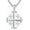 A01-Silver, variant on Jerusalem Cross Necklace 925 Sterling Silver Christian Jewelry for Men, w/Stainless Steel Chain 22 + 2 Inch