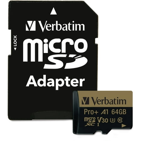 UPC: 0023942700029 | Verbatim 64 GB Pro Plus 666X microSDXC Memory Card with Adapter