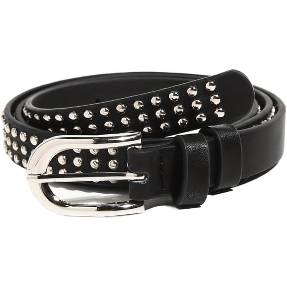 CoCoMangos Womens Punk Rock Belts Waist Band Jeans Decorative Y2k Belt Black Studded Belts Scene Belt