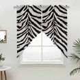 thumbnail image 2 of Swag Valance Curtains for Windows, Black White Zebras Light Filtering Kitchen Curtains with Rod Pocket, Vintage Abstract Art Decorative Window Treatment Valances for Living Room, 36x45 - 2 PCS, 2 of 9