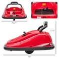 thumbnail image 3 of Aosom 12V Kids Bumper Car, 360° Rotation Electric Ride On Car, Twins Motor Battery Powered Toy, w/ Parent Remote Control, Safety Belt, Colorful LED Lights,, Red, 3 of 9