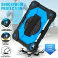 thumbnail image 6 of 360 Rotating Kickstand Case for iPad 10th Gen 10.9" 2022, Silicone Rubber with Pencil Holder Kickstand Hand Strap and Shoulder Strap Rugged for iPad 10th Gen Gen 10.9" 2022, black+blue, 6 of 9