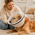 thumbnail image 4 of Pet Face Guard Pet Mesh Foraging Head Cover Breathable Daisy Print Dog Cat Neck Collar with Adjustable Zipper Outdoor Walking Pet Protective Muzzle Cone Prevent Random Eating, 4 of 5