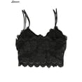 thumbnail image 6 of Spencer Womens Sexy Lace Backless Bralette Bra Vest Crochet Tank Camisole Padded Bra Crop Top Lingerie "M,Black", 6 of 7