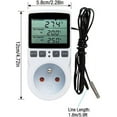 thumbnail image 2 of Digital Temperature Controller, Thermostat Socket Heating And Cooling Temperature Controller Lcd, 230V, Used For Greenhouse Temperature Controller/Ceramic Thermostat (Fr Socket), 2 of 5