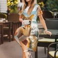 thumbnail image 3 of Naloa Surfing Cat Sun Print Womens Summer A-Line Dress with Pockets,Short Sleeve Dresses,Flowy Beach Swing Dress for Vacation Travel, 3 of 6