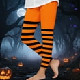 thumbnail image 5 of Guluxicc Girls Leggings Toddler Girl Striped Halloween Leggings Elastic Waist Tights Pants Sizes 3T, Size 8, 5 of 5