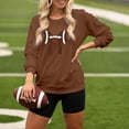 thumbnail image 1 of Chandail Sans Capuche pour Femmes - Chandail à Col Rond Imprimé Football Surdimensionné pour Tenue Décontractée et de Jour de Match, 1 of 3