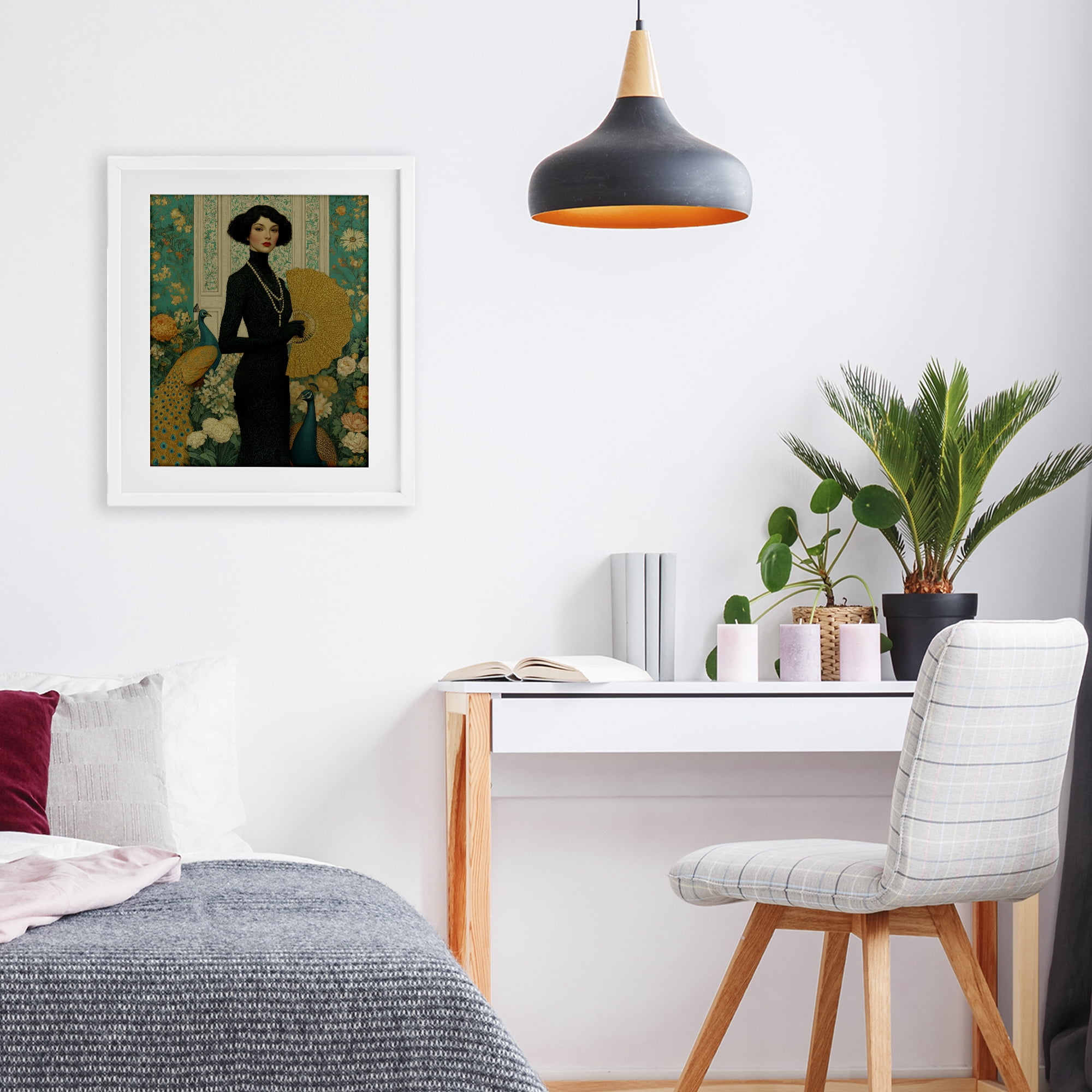 Stupell Industries Floral Velvet Reign White Framed Print Under Glass, design by A Barefoot Stylist