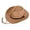 Khaki, variant on Gustave Straw Cowboy Hat for Women Men Wide Brim Fedora Sun Hat Shapeable Western Cowgirl Hat Summer Beach Hat with Windproof Chin Strap - Khaki