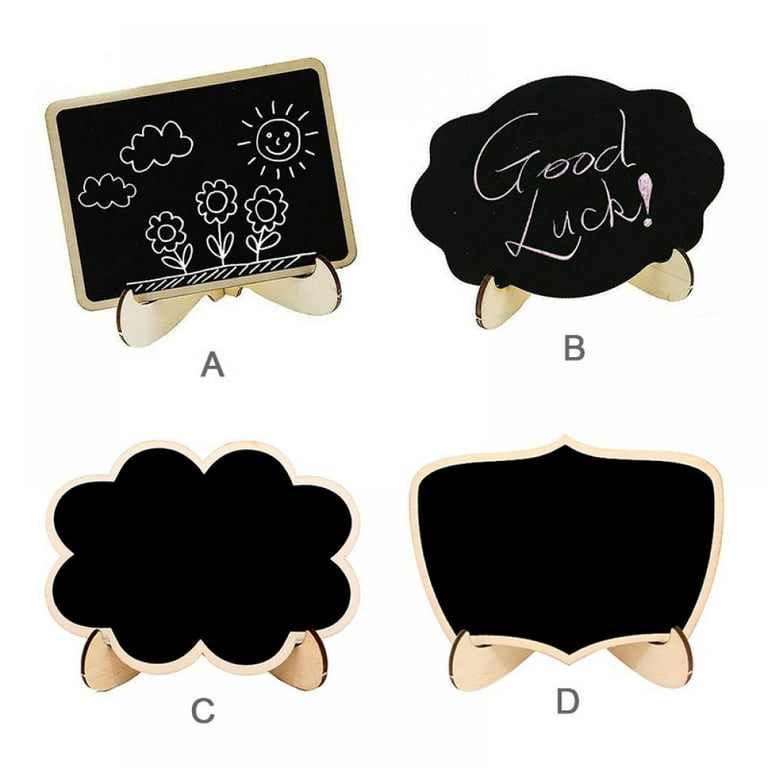 10 Pack Mini Chalkboards Signs with Easel Stand, Small Chalkboards  Blackboard, Wood Place Cards for Weddings, Birthday Parties, Message Board  Signs